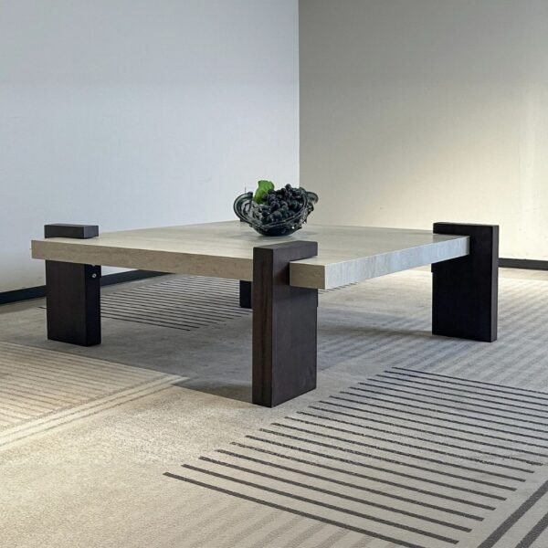 table basse salon chic effet marbre