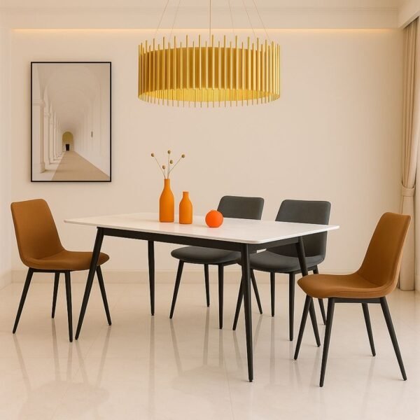 table ceramique blanche design marbre