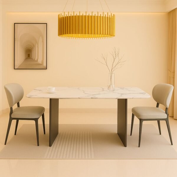 table a manger en ceramique blanche