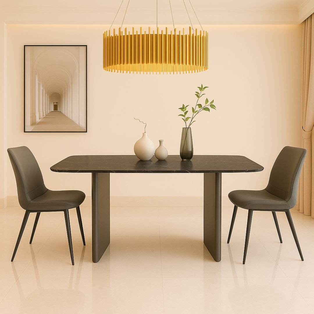 table a manger en ceramique noire