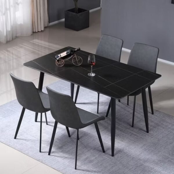 table ania effet marbre noir 4 personnes