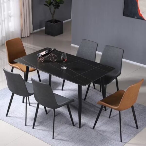 table ania effet marbre noir 6 personnes