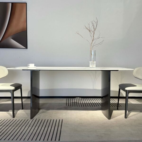 table ceramique blanche design moderne